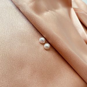Real freshwater Pearl earring studs 7MM-8MM